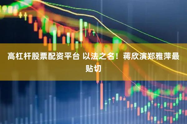 高杠杆股票配资平台 以法之名！蒋欣演郑雅萍最贴切